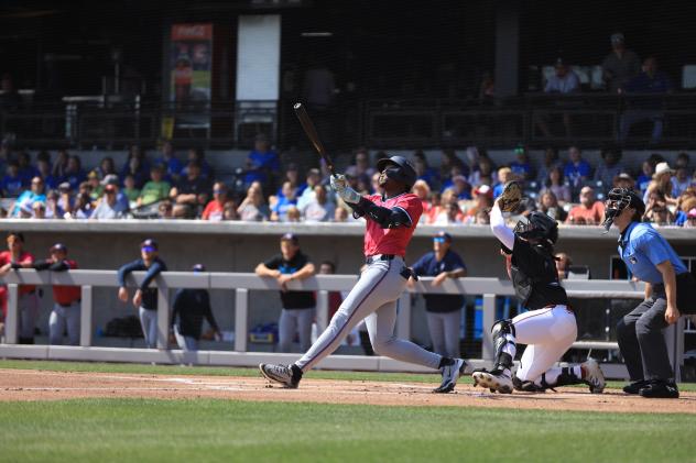 Pensacola Blue Wahoos with a big swing