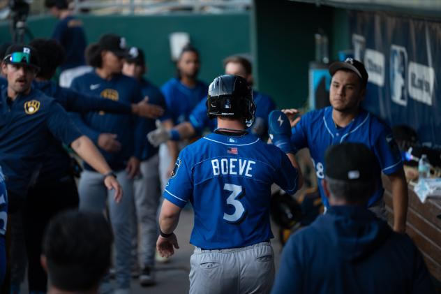 Biloxi Shuckers third baseman Mike Boeve