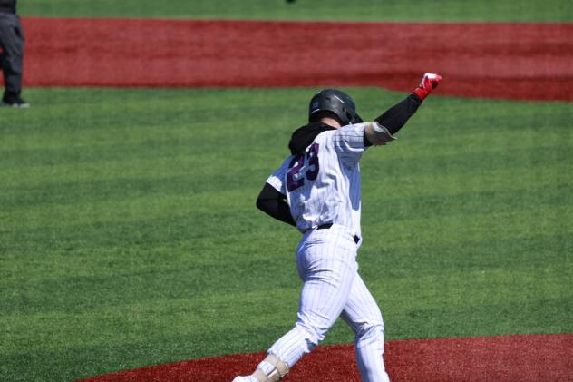 Pavin Parks of the Lake Erie Crushers rounds the bases
