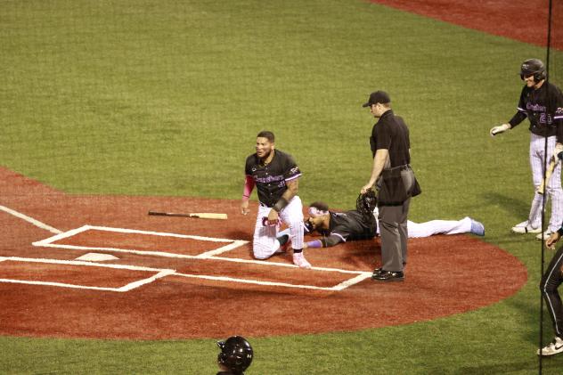 Lake Erie Crushers' Derek Vegas and lfredo Gonzalez at home