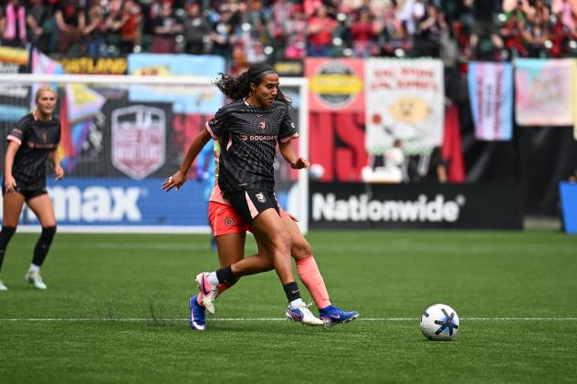 Angel City Football Club forward Taylor Suarez