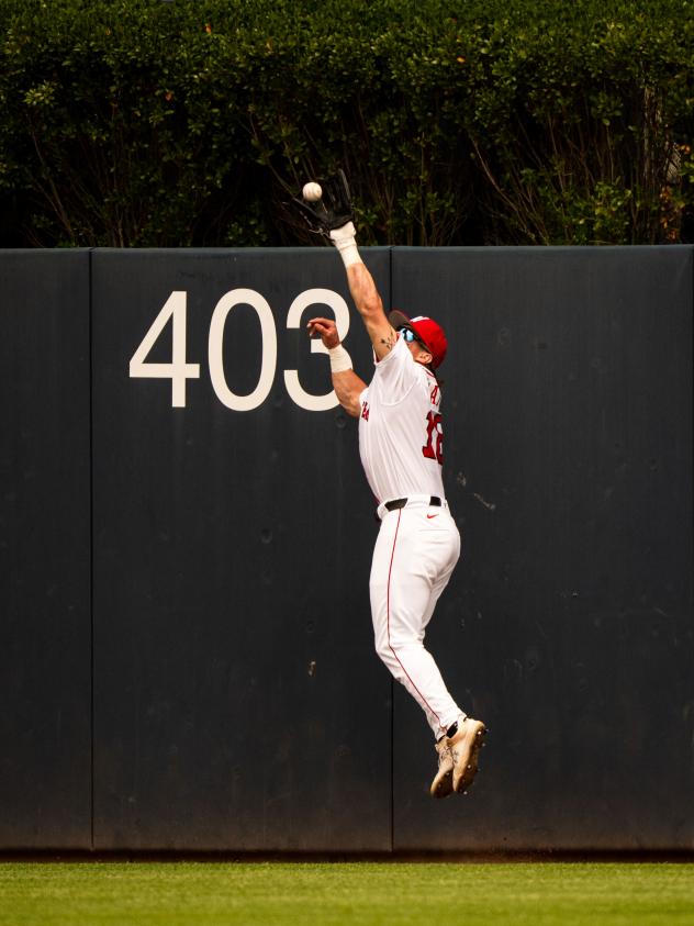 Worcester Red Sox center fielder Nate Eaton