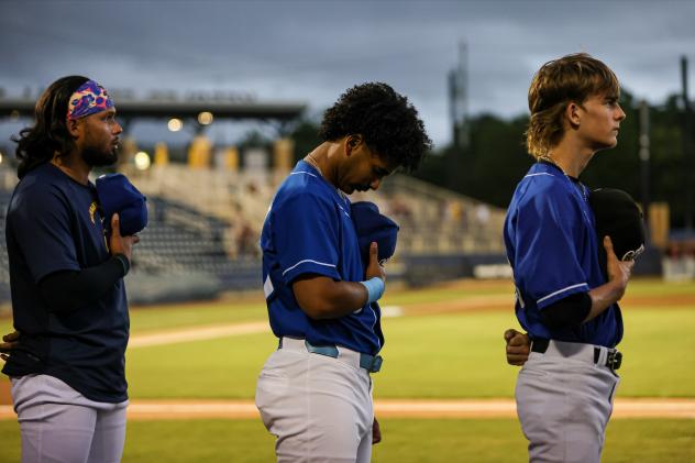 Biloxi Shuckers during the National Anthem