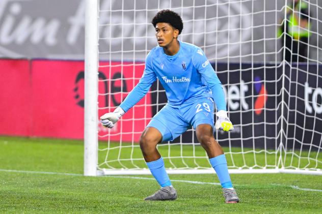 Goalkeeper Christopher Kalongo with Forge FC
