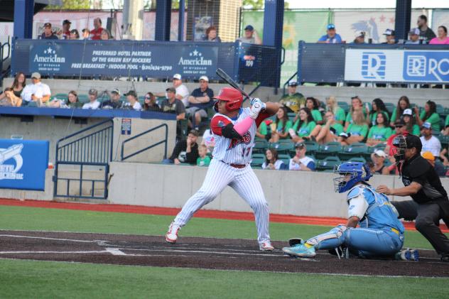 Green Bay Rockers outfielder Eli Selga at bat