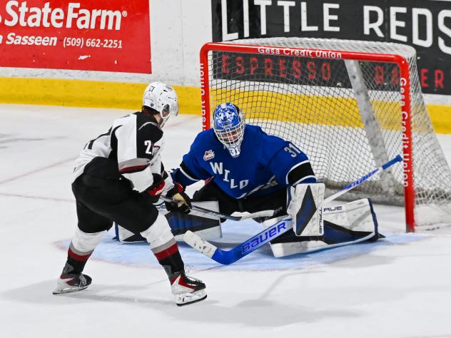 Wenatchee Wild goaltender Tobias Tvrznik