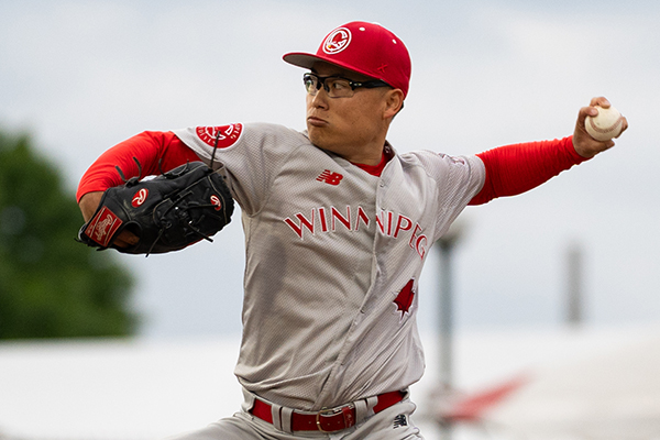 Winnipeg Goldeyes' Ryo Kohigashi in action