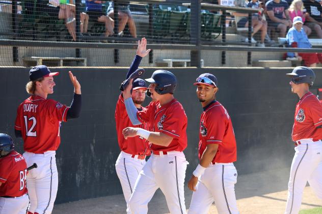St. Cloud Rox exchange high fives