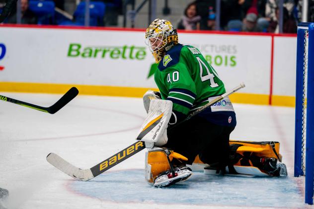 Goaltender Brandon Bussi with the Maine Mariners