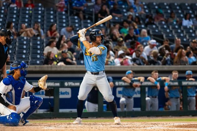 Montgomery Biscuits catcher Kenny Piper at bat
