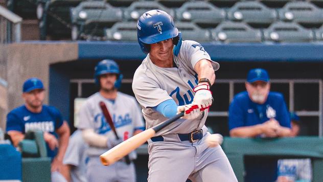 Elijah Hainline at bat for the Tulsa Drillers
