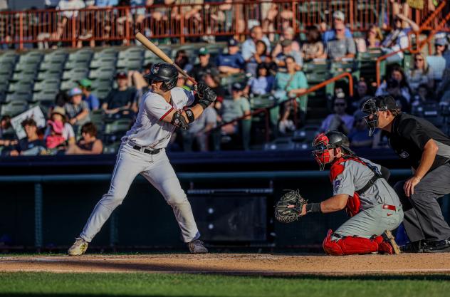 Tri-City ValleyCats outfielder Jake Reinisch at bat