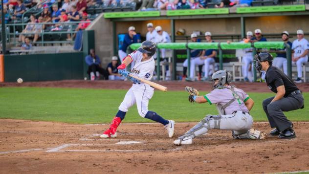 Tri-City Dust Devils at bat against the Eugene Emeralds