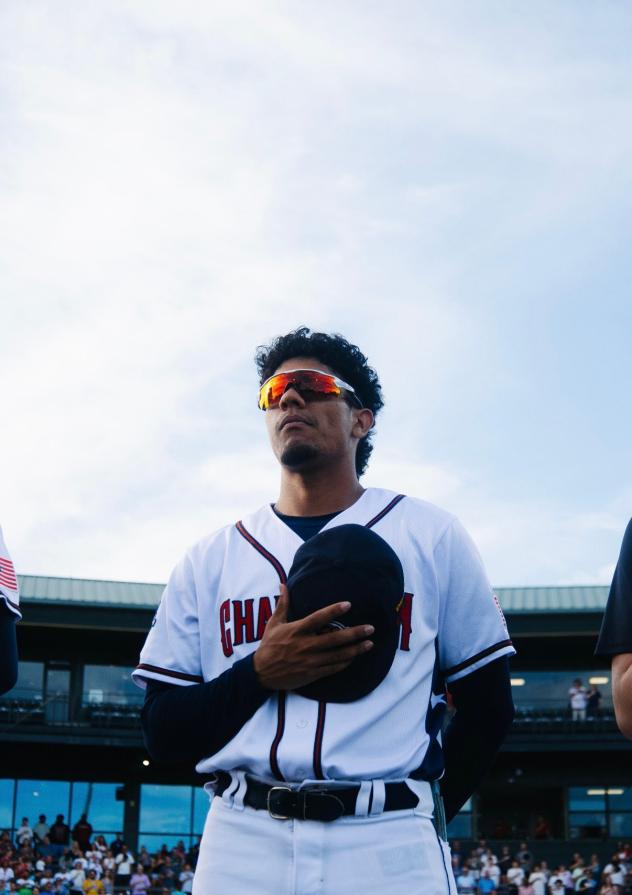 Charleston RiverDogs during the National Anthem