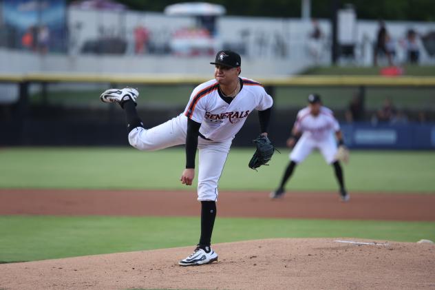 Fayetteville Generals' Javier Perez on the mound