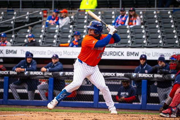 Syracuse Mets catcher Ben Rortvedt at bat