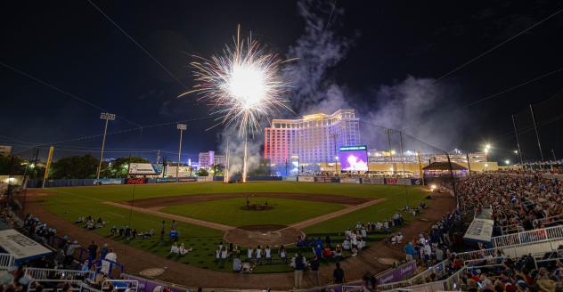 Fireworks over Keesler Federal Park, home of the Biloxi Shuckers