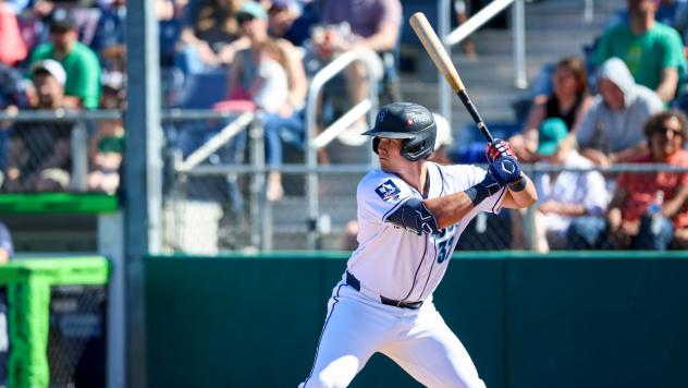 Luke Stevenson at bat for the Everett AquaSox
