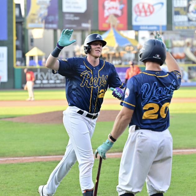 York Revolution first baseman Jacob Teter rounds the bases