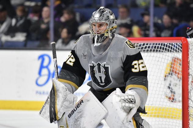 Goaltender Jesper Vikman with the Henderson Silver Knights
