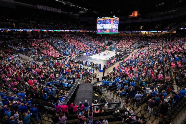 A big crowd watches the Omaha Supernovas at CHI Health Center