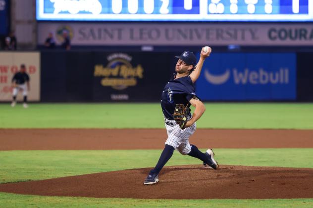 Tampa Tarpons' Tyler Boudreau on the mound