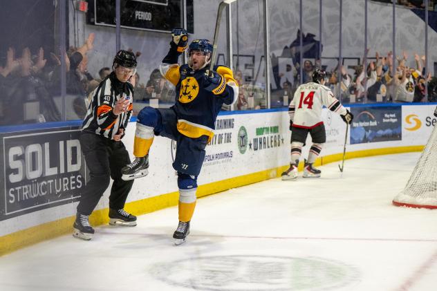 Forward Brady Fleurent with the Norfolk Admirals