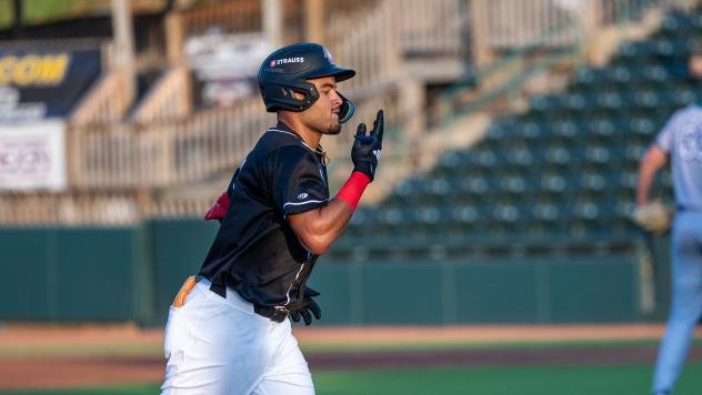 Hickory Crawdads on the basepaths