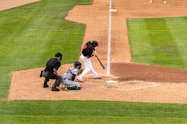 Fargo-Moorhead RedHawks infielder Matt Kroon at bat
