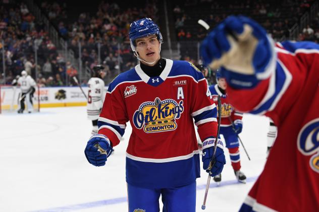 Defenceman Rhys Pederson with the Edmonton Oil Kings