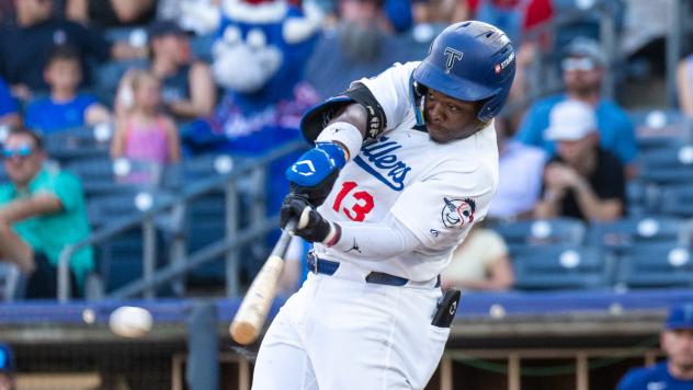 Tulsa Drillers' Zyhir Hope at bat