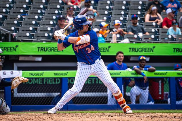 Zack Short at bat for the Syracuse Mets
