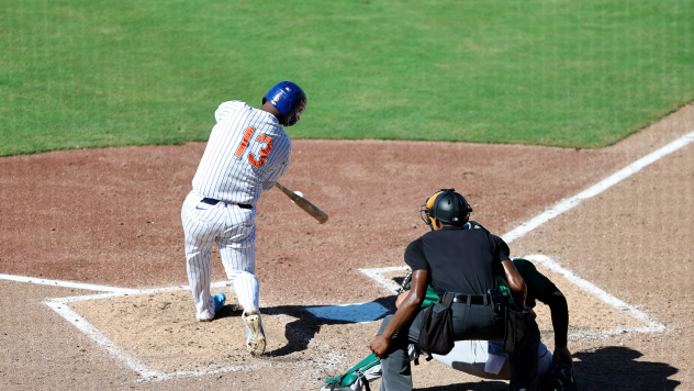 Julio Zayas of the St. Lucie Mets homers