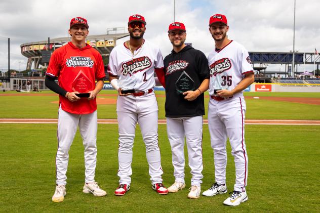 Richmond Flying Squirrels award winners Tyler Vogel, Sabin Ceballos, Jack Payton and Mitch White