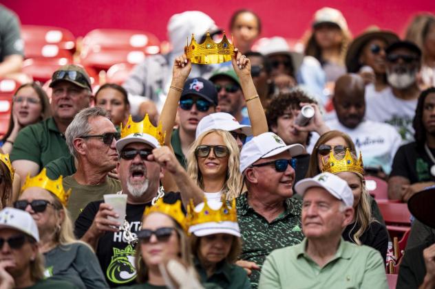 Louisville Kings fans cheer on the team