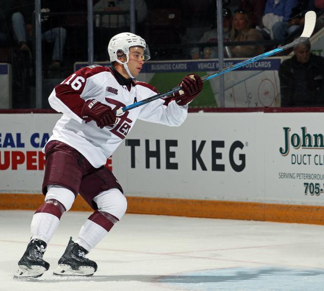 Peterborough Petes left wing Adam Novotný