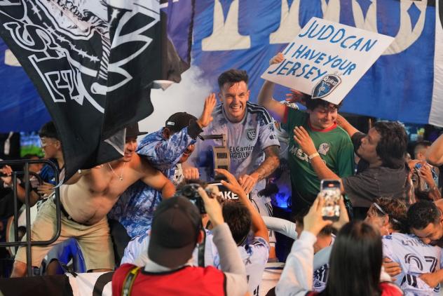 San Jose Earthquakes' Preston Judd celebrates win