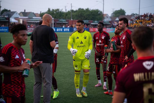 Detroit City FC huddle