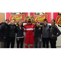 Flash Mascot Striker with the Team