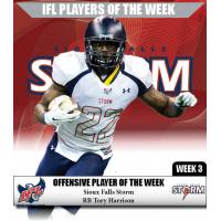 IFL Offensive Player of the Week Tory Harrison