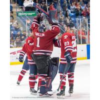 Jake Gwillim Celebrating Johnstown Tomahawks' Win