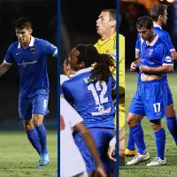Alberto Navarro, Amani Walker and Nikola Ilich of the Orange County Blues