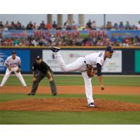 Robert Stephenson Pitching for the Pensacola Blue Wahoos