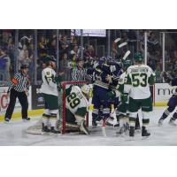 Sioux Falls Stampede Celebrate Goal vs. Sioux City Musketeers