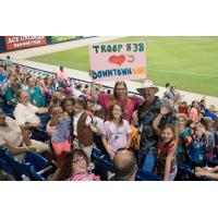 Girl Scouts Have Fun at the Blue Wahoos Game