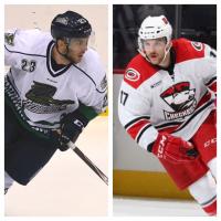 Florida Everblades Forwards Brant Harris and Alex Aleardi