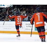Ontario Reign's Garry Nunn Celebrates One of his Two Goals