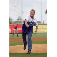 Dr. Guy Harvey Throws out First Pitch for the Pensacola Blue Wahoos