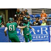 Nashville Venom WR George Murray Celebrates with OT Harry John