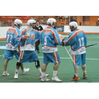 Rochester Knighthawks Forward Craig Point with the Six Nations Chiefs